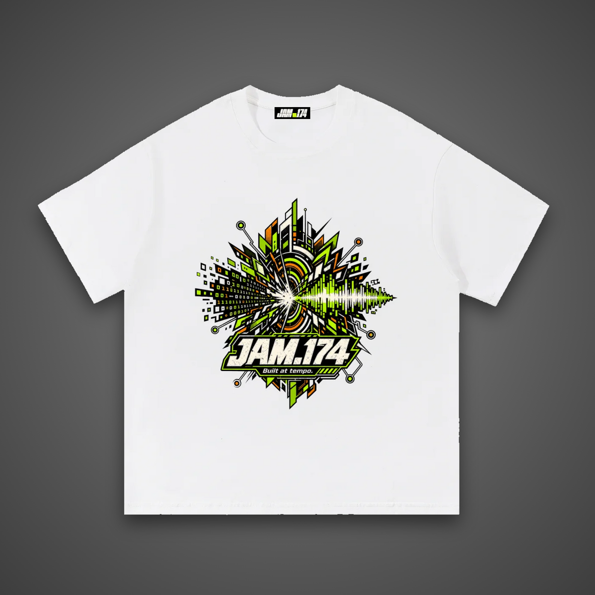 JAM.174 Waveform Burst Tee (White) – Unisex