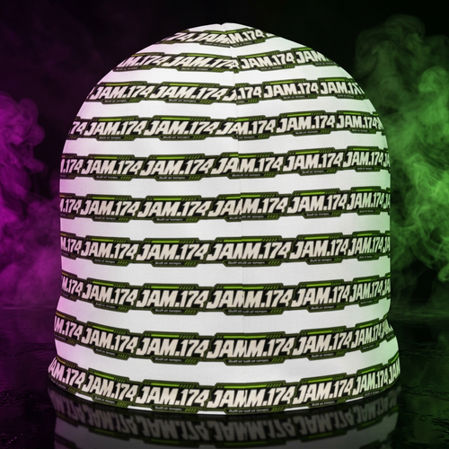 JAM.174 All-Over Print Beanie with repeating wordmark