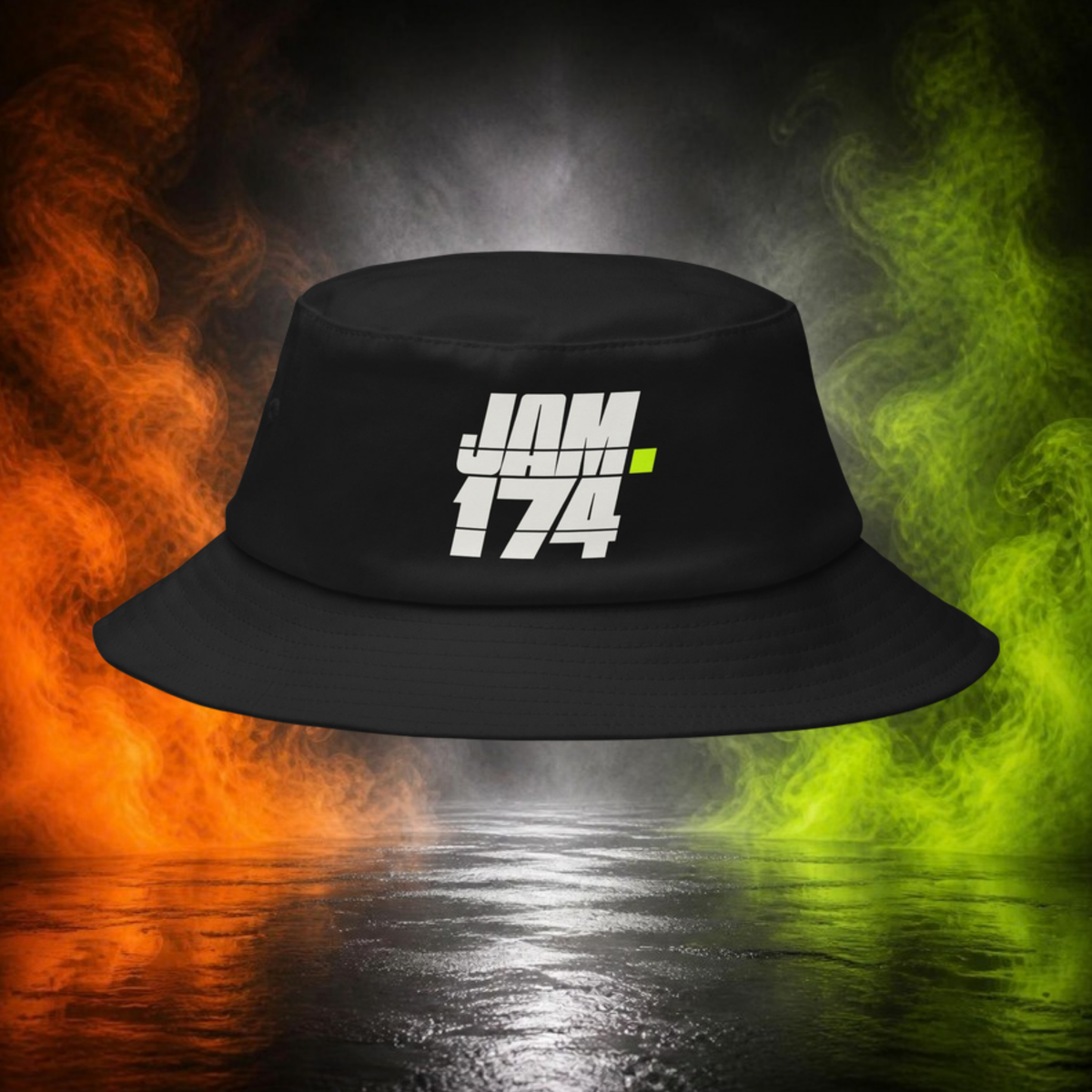 JAM.174 Old School Bucket Hat in black, front view