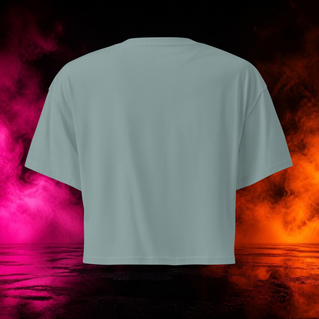 LIQUID Crop Top in mineral, back view