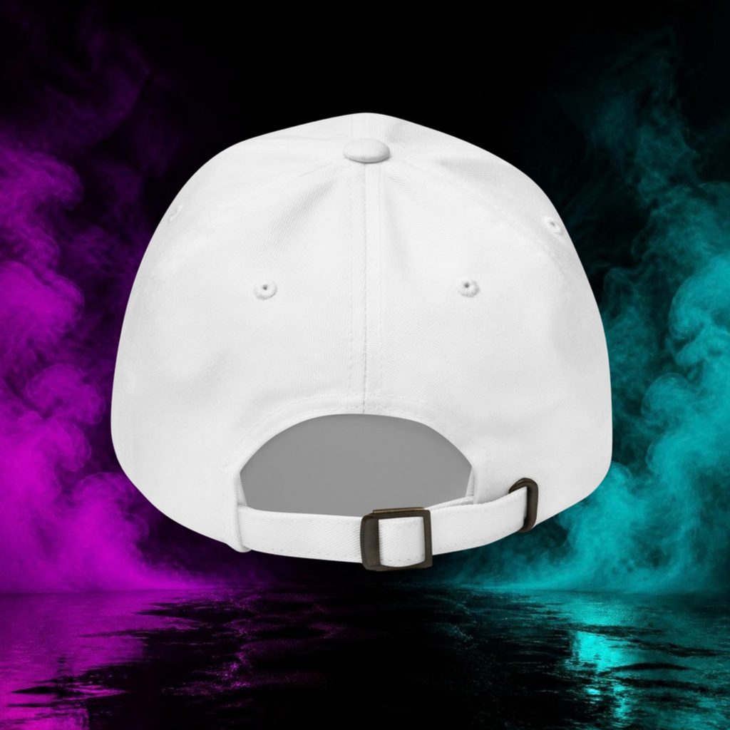 LIQUID Dad Hat in white, back view