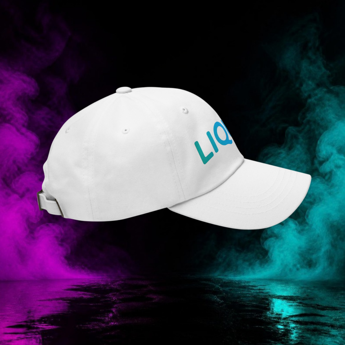 LIQUID Dad Hat in white, right side view