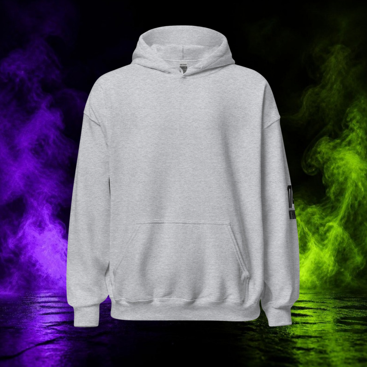 JAM.174 Waveform Hoodie in sport grey, front view