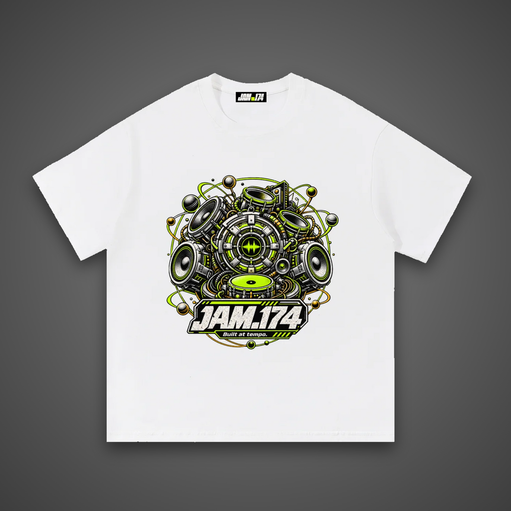 JAM.174 Bass Engine Tee (White) – Unisex