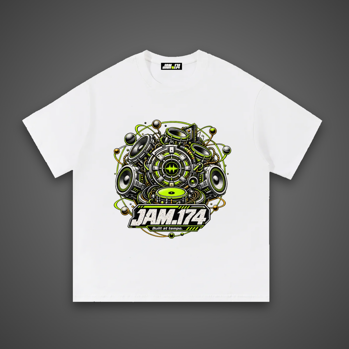 JAM.174 Bass Engine Tee (White) – Unisex
